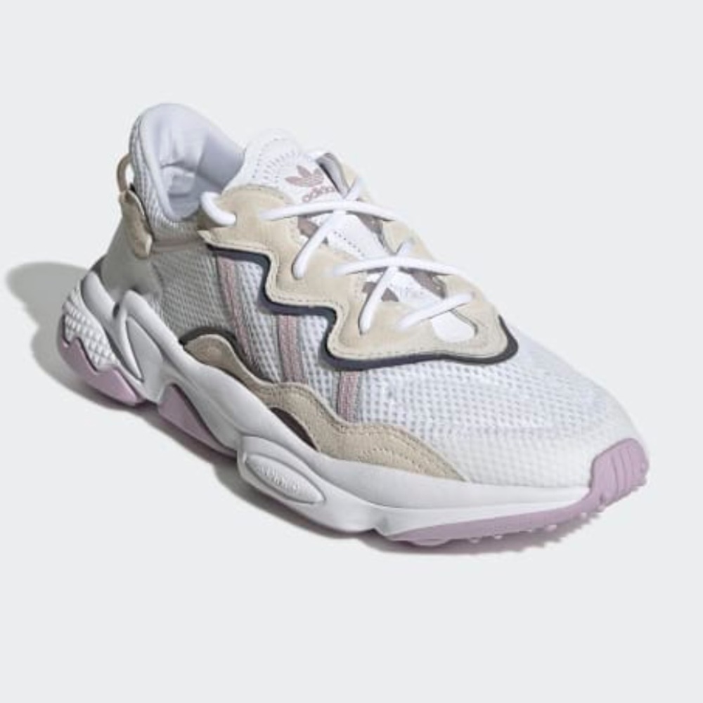 Adidas Osweego white purple sneakers EUC